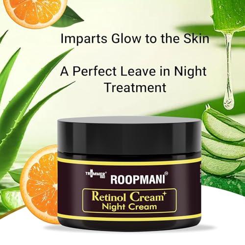 Image of TRIMMER ON Retinol Anti-Aging Night Cream, 25g | Face Brightening, Anti Wrinkle, FREE Roopmani Pimple Care Soap, 75g Soap