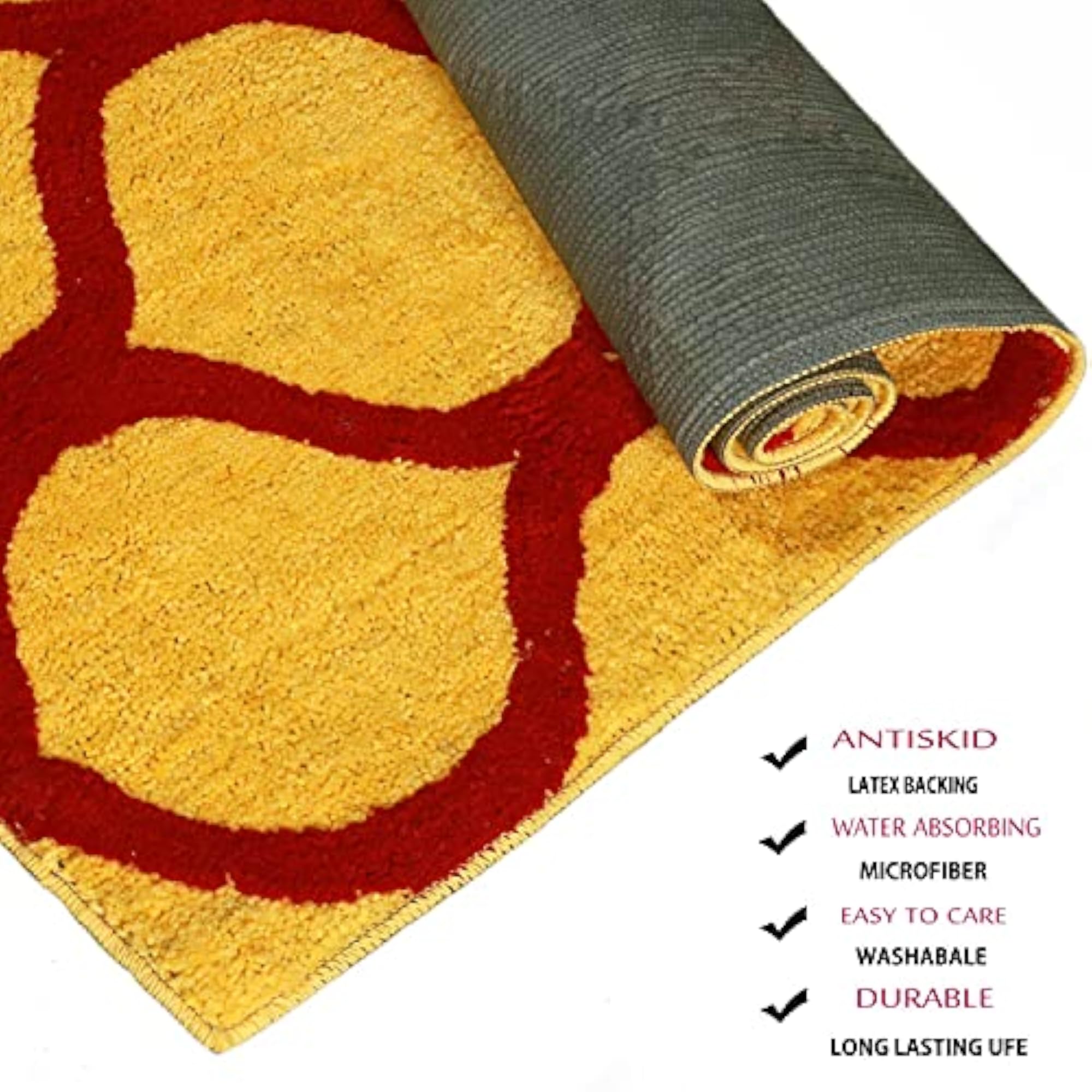 Microfiber Anti-Slip Bath Mat, Soft and Quick Drying