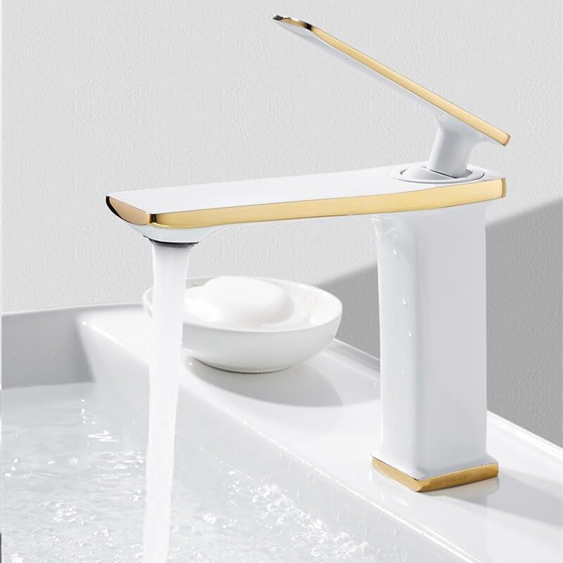 Robinet de cuisine et bain mitigeur eau chaude froide blanc
