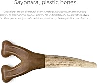 Vista 4 de Gnawtlers - Cornamenta de alce de primera calidad para perros, cuernos desprendidos naturalmente, para masticar, especialmente seleccionada