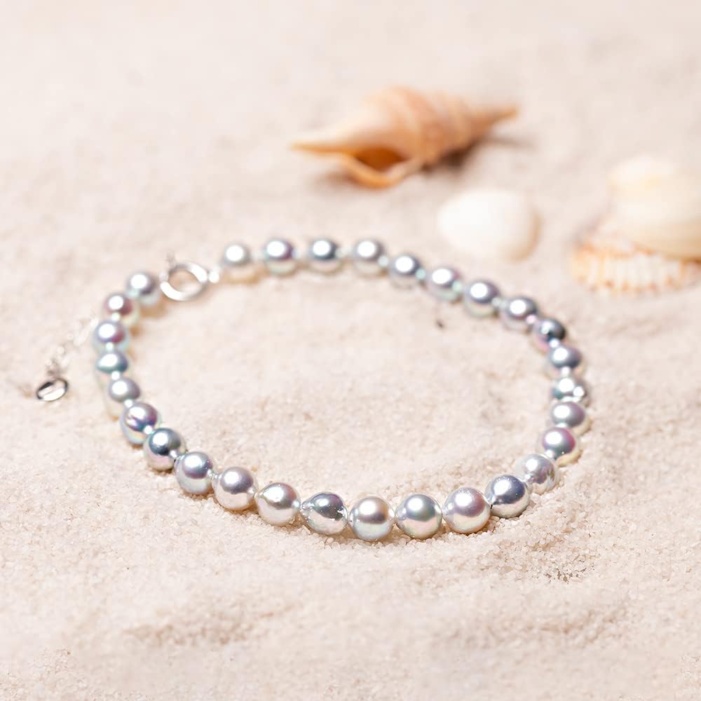 SALE ☆別注♥️ORDER K18WG×PEARLブレスレット Amazon.co.jp: Moon Label K18WG Women's Pearl Bracelet, Gift