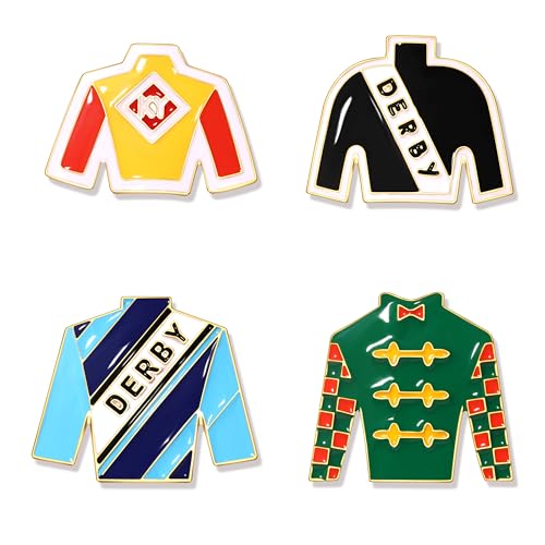 Image of Kentucky Derby Brooches for Women Enamel Horseshoe Riding Suit Brooch Pins Rose Horse Race Day Brooches Kentucky Derby Outfits Accessories Jewelry Gifts
