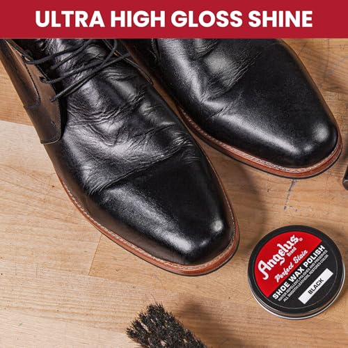 Angelus Perfect Stain Shoe Wax Polish, Professional Shoe Polish For Leather Shoes & Boots, 3 fl oz, Black3