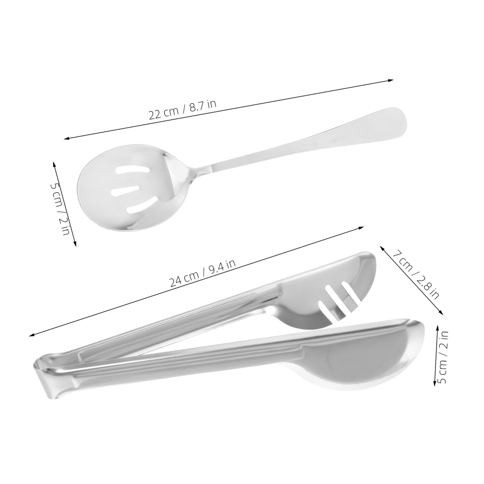 Alipis 18piezas Cubiertos Para Servir De Acero Inoxidable Cucharas Para Ensalada Pinzas Para Buffet y Espumadera Ranurada Para Catering Restaurantes Bodas Cenas y Eventos