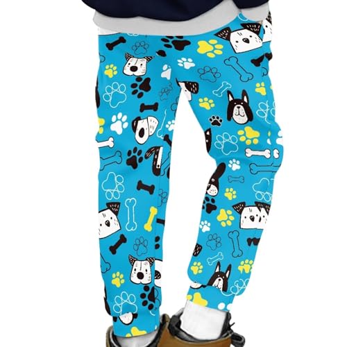 Boys Girls Pants Sweatpants Elastic Waisted Sports Pants with Pockets Casual Jogger Pants Leggings for 4-10Y4