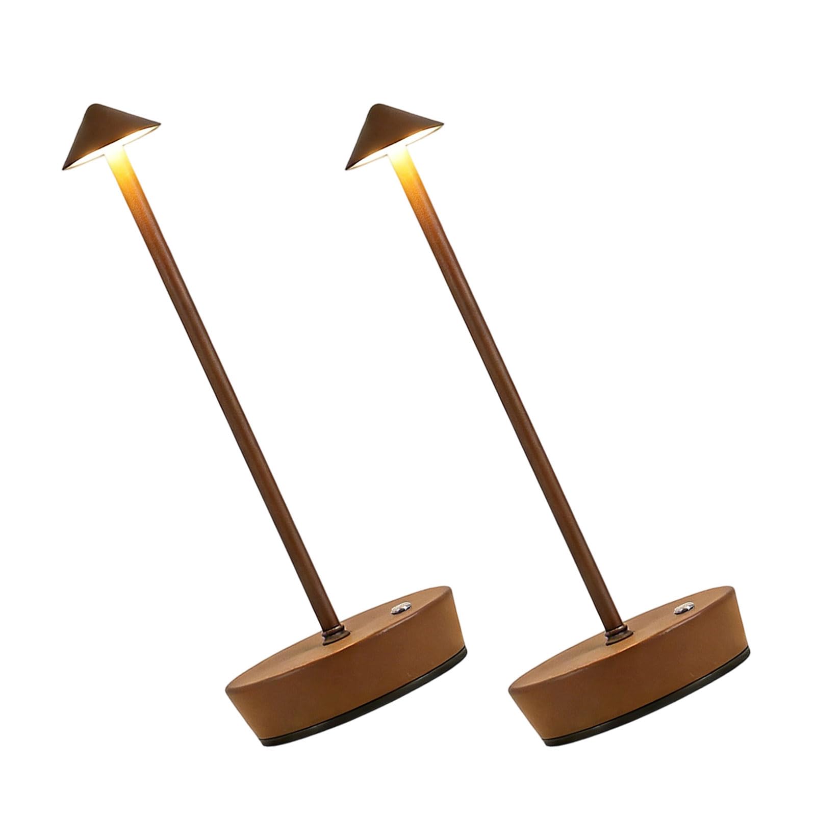 Hsioluted Brown Rechargeable Led Desk Lamp Touch Sensitive Dimming Pointed Lamp Dimmable Atmospheres Light Easy To Use