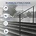 IDEALHOUSE 5 Step Outdoor Stair Handrail Kit, Black Aluminum & Iron Construction for Porch Steps, Easy Tool-Assembly Safety Railing, All Hardware & Gloves Included (1 Pack)