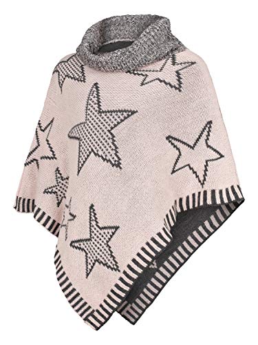 DANAEST Bambini Ragazze Maglia Poncho Dolcevita