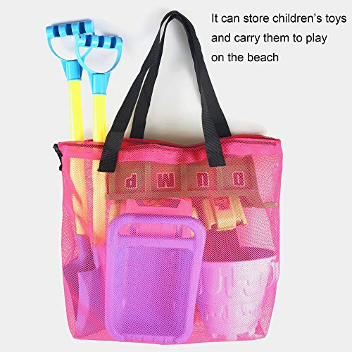 Image of 4Pieces Cute Mesh Pool Tote Bags,Mesh Beach Bags With Drawsting For Swim,Travel,Party, Color, 16.5Wx15Lx4.3H