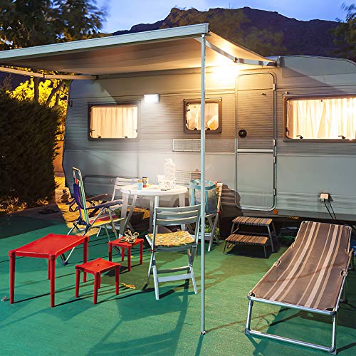 Kohree 320 Lumen Led Rv Porch Light Exterior Utility 12V Lighting Fixture Led Panel, Replacement Lighting For Rvs, Trailers, Campers, 5Th Wheels. White Base, Clear And Amber Lenses Included 2 Packs #TOP1