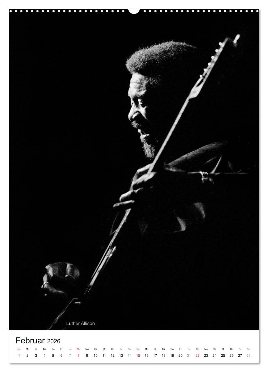 Blues Power (Wandkalender 2026 DIN A2 hoch), CALVENDO Monatskalender: Klassische S/W Aufnahmen bekannter Musiker der Blues Geschichte (CALVENDO Kunst)