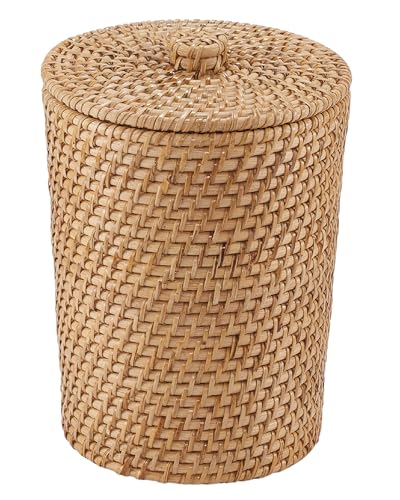 84ECO Wicker Trash Can with Liner and Lid - Rattan Trash Can - Wicker Waste Basket for Bathroom, Bedroom, Office - Rattan Waste Basket 84ECO Wicker Trash Can with Liner and Lid - Rattan Trash Can - Wicker Waste Basket for Bathroom, Bedroom, Office - Rattan Waste Basket