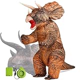 wylksylk Triceratops Costumes for Adults,Dinosaur Costume Adult,Inflatable Dinosaur Costume Adult (brown)