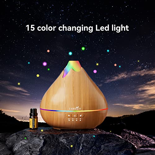 Essential Oil Diffusers With Top 10 Oils Gift Set, 550Ml Aroma Diffuser, Ultrasonic Cool Mist Aromatherapy Diffuser Waterless Auto Shut-Off For Home Office 4 Timers 15 Colors (Yellow) #TOP5