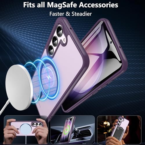 Coque Samsung S23 premium mate transparente violette avec verre