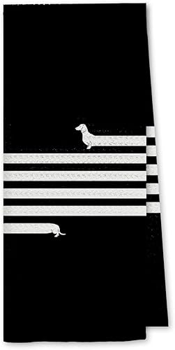 Miniatura 6 de Dibor Wiener - Juego de 2 paños de cocina para perros muy largos y divertidos, paños de secado absorbentes para cachorros, toallas de mano para