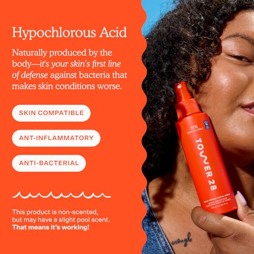 Tower 28 SOS Daily Rescue Facial Spray - Hypochlorous Acid Spray to Help Reduce Redness, Calm Irritation + Alleviate Flare-Ups - Purifying Travel Size Face Toner - Everyday Skin Care Essential (1 oz) - Image 6