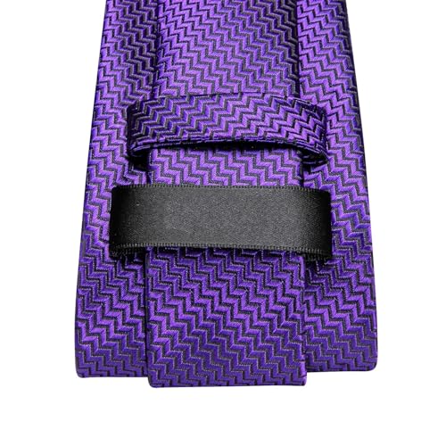 Image of Dubulle Silk Ties Set for Men Formal Paisley Striped Necktie Pocket Square Cufflinks 3PCS Sets Wedding Business Party