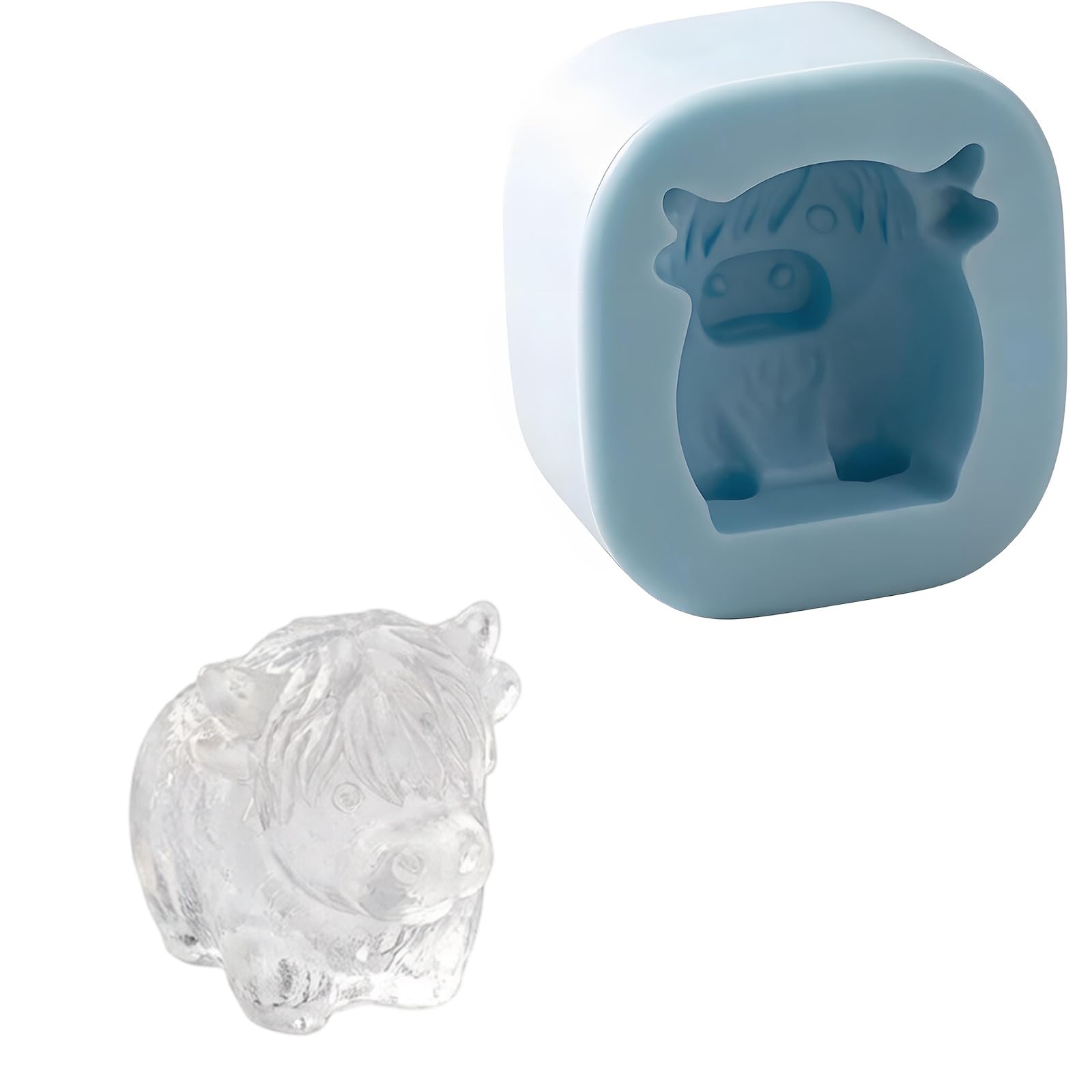 TQUXNGA Cow Ice Tray Food Grade Silicone Cow Shape Silicone Molds for Ice Cubes Chocolate and Candy Cocktails Drinks Tiny Height Cattle Freezing Block Cast