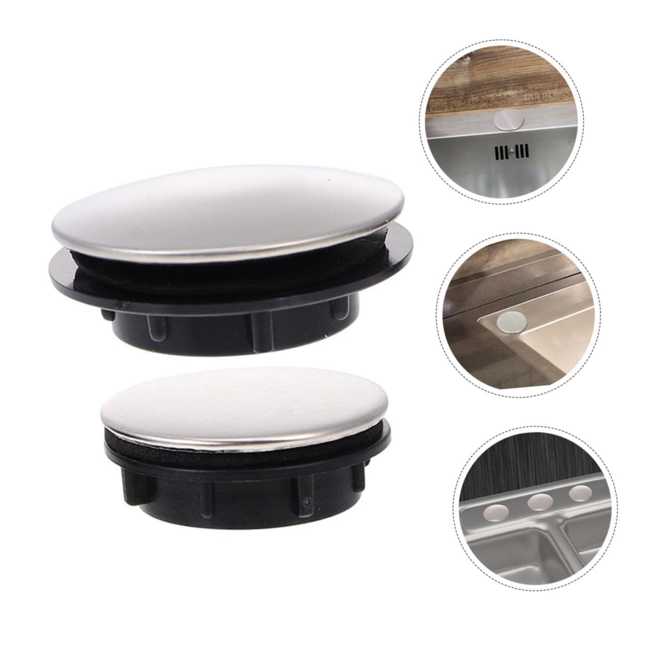 Paquete de 2 tapones decorativos de acero inoxidable para agujeros de fregadero para cocina y baño, fácil de instalar, diseño duradero, perfecto para mejoras del hogar
