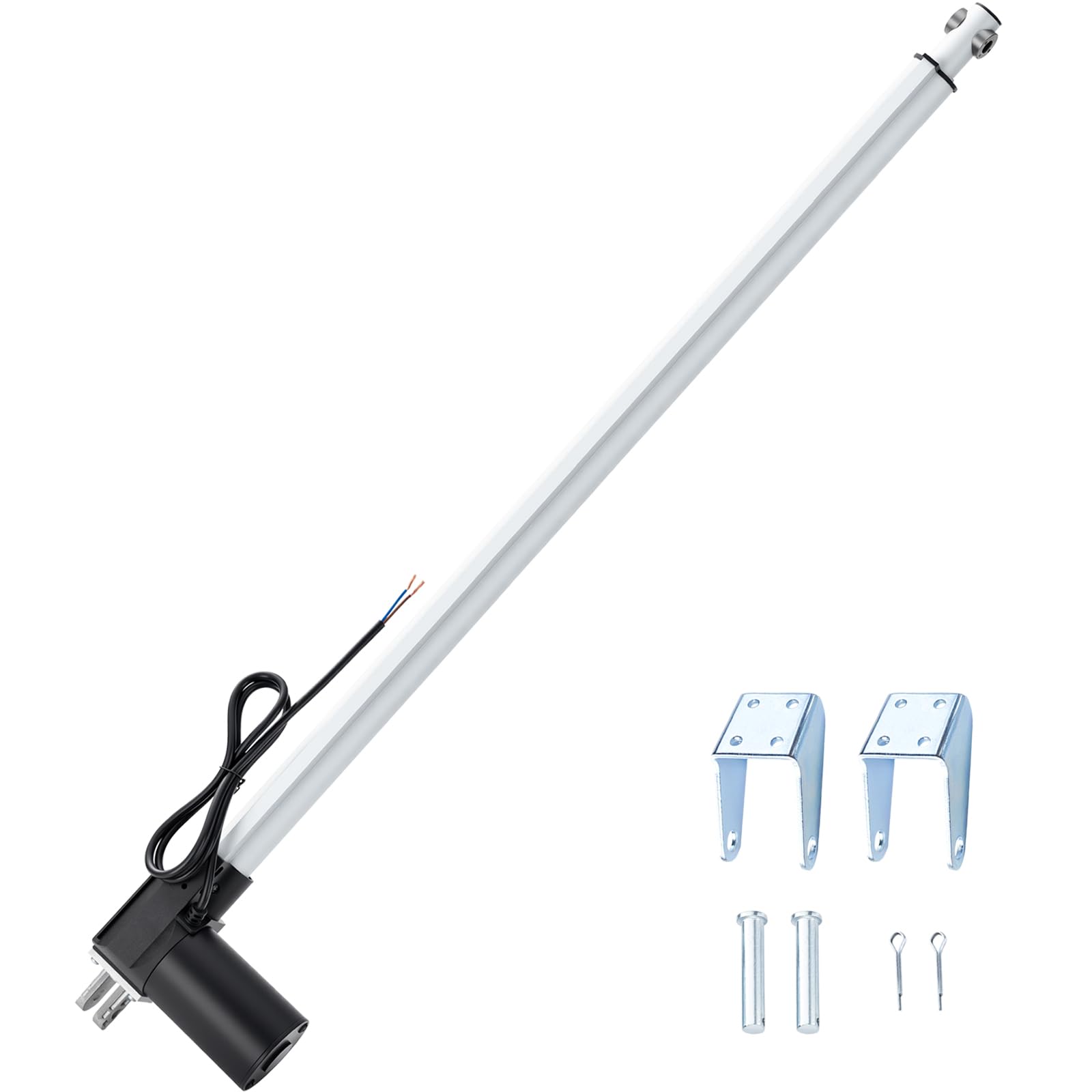 JQDML Linearantrieb, 6000 N, 12 V, 900 mm langer Hub, robuster elektrischer Stellantrieb, Geschwindigkeit 4 mm/s, mit Halterungen, für Massagebett, Tischheber, Fensteröffner, Türöffner