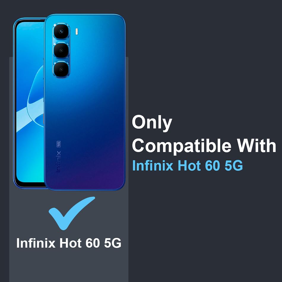 Image of Fashionury Crystal Clear Case for Infinix Hot 60 5G | Yellowing Resistance | Transparent TPU Silicone | Raised Camera Lips | Slim Transparent Cover