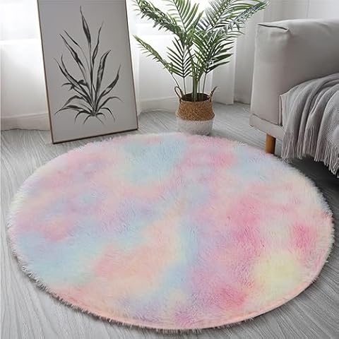 Yifugad Round Plush Rug for Children's Rooms Cover