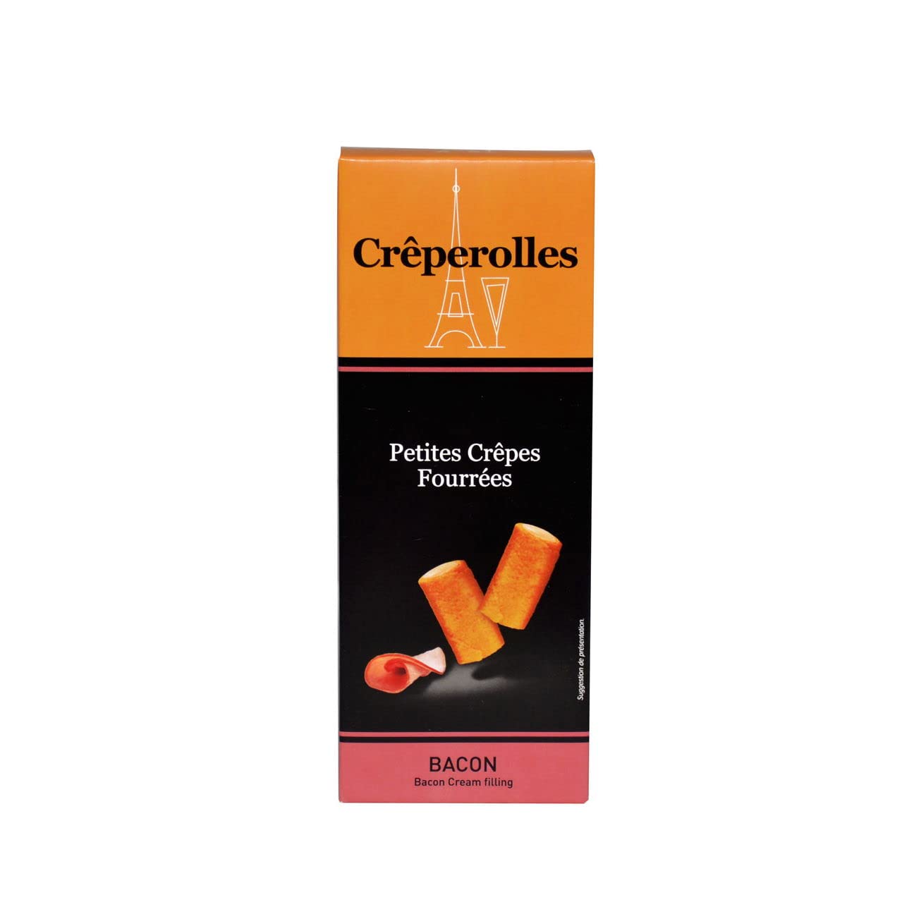 CRÊPEROLLES - kleine gefüllte Crêpes mit Cheddar und Bacon - Millcrepes - 100g, Menge:12 Stück