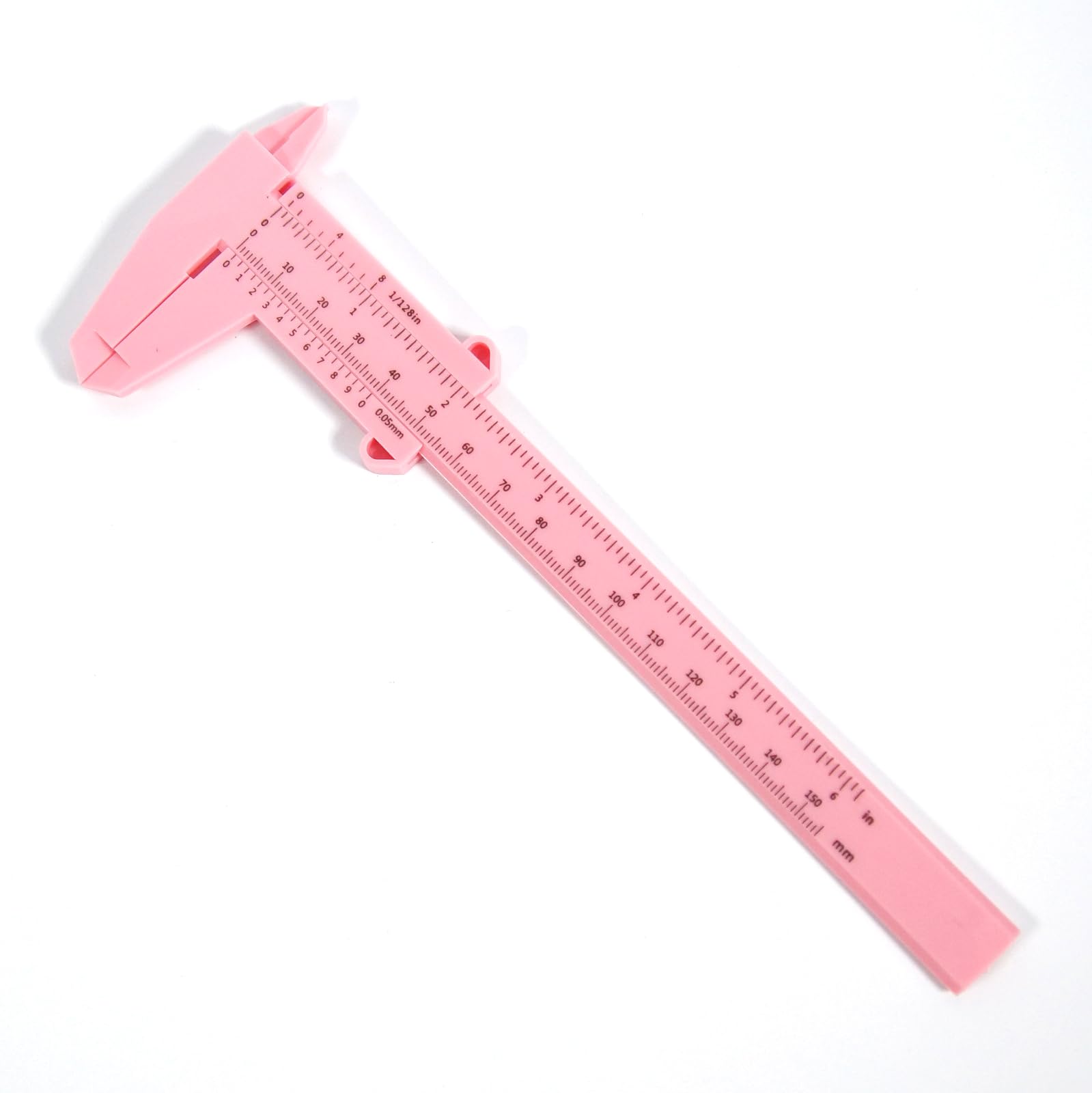 Plastic Vernier Caliper for Guitar Luthier Repair Shop mm & inch 150mm, Pink