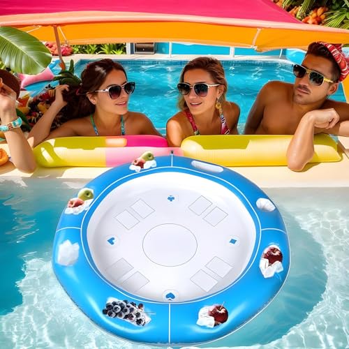 Table Flottante de Jeux Gonflable pour Piscine avec Cartes