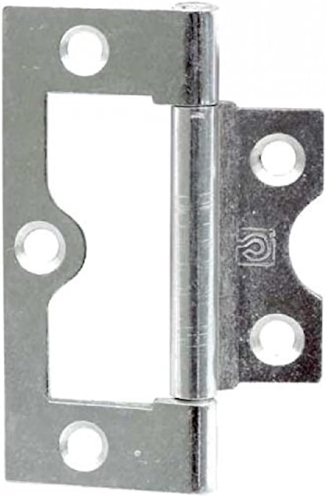 Merriway BH03827 Bright Zinc Plated Flush Door Cupboard Hinge, 63 mm (2.1/2 inch) - Pack of 2