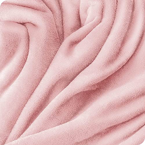 Image of VAS COLLECTION Premium Plush Double Blanket | 300 GSM Lightweight Cozy Soft for Bed, Sofa, Couch, Travel & Camping| 220x230 cm or 86x90 inches | Light Pink | Flannel