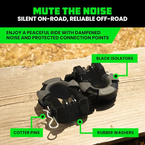 Image of Rhino USA Super D Ring Shackles (2-Pack) - 70,548lb Break Strength - Heavy Duty 3 /4 inch Clevis Shackle with 7 /8 Pin for Towing & Off-Road Use - Pairs with Tow Strap for Vehicle Recovery (Matte Black)