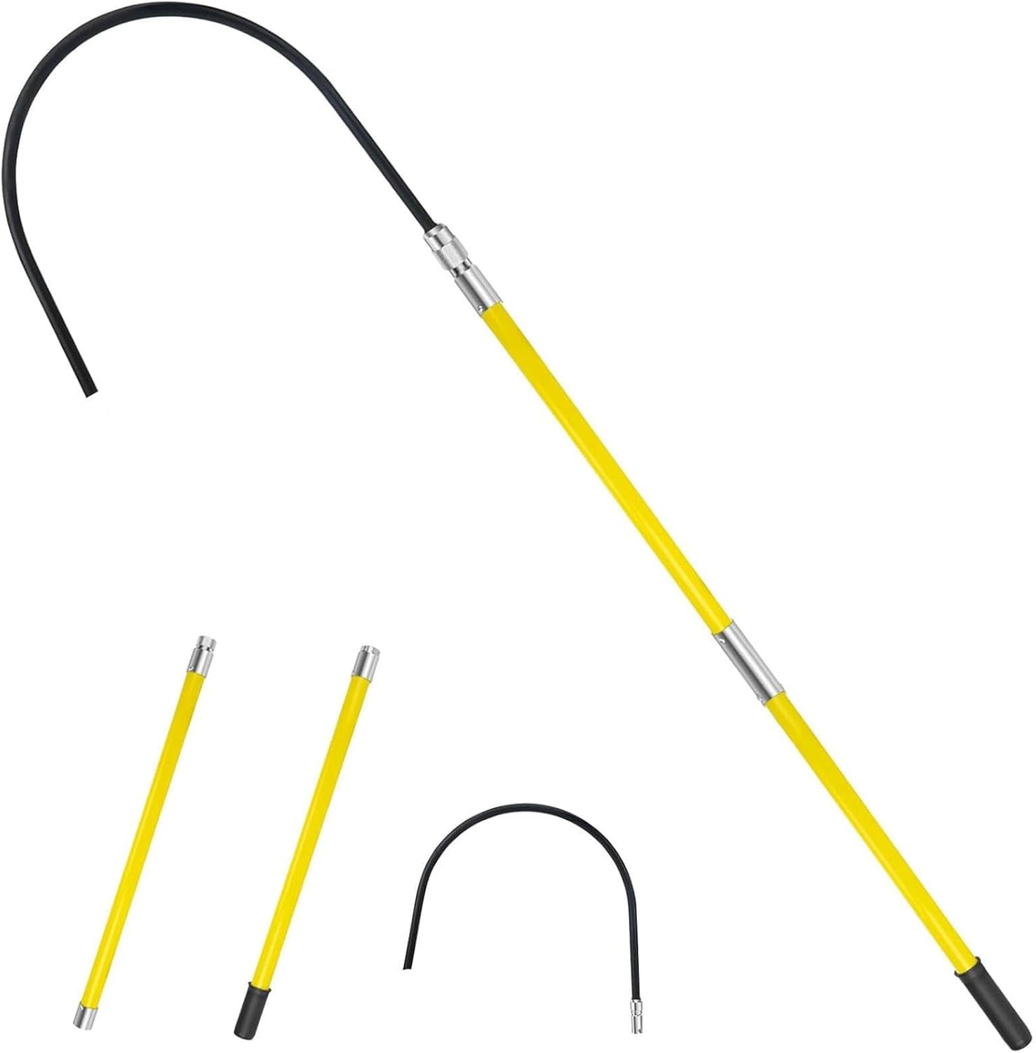 High Voltage Insulated Rescue Hook, Telescopic 10kV/35kV Electrician Safety Tool, Anti-Electrocution 1m-3m Lengths, Fire Rescue Hook for Electrical Safety (5.9ft)