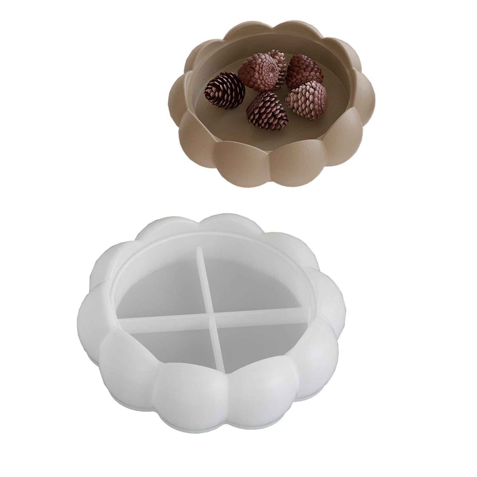 NEWFT Easy to Use Silicone Mold Creating Decorative Trays with Unique Flower Shape Suitable for Jewelry Plate Making
