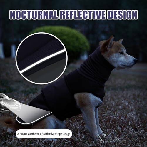 Image of Dog Anxiety Jacket, Skin-Friendly Thunder Vest for Dogs - Dog coat with Collar for Thunder & Fireworks - Keep Pet Calm Without Medicine & Training, Anti Anxiety shirt for Dogs (C Dark Blue, XS)