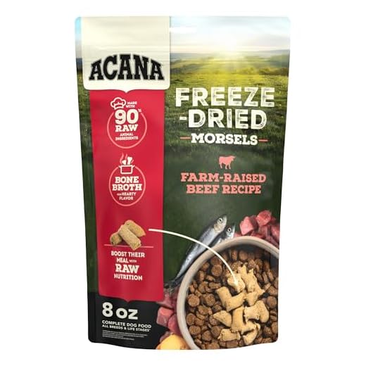 ACANA Grain-Free High Protein Freeze Dried Dog Food & Topper Ranch-Raised Beef Recipe Morsels 8oz Bag