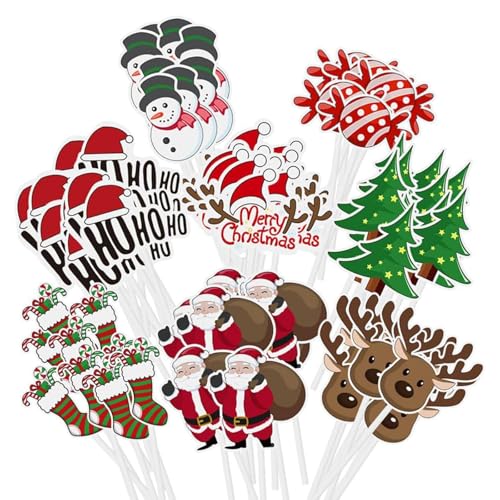 Lot de 80 décorations de gâteau de Noël - Décoration de gâteau de Noël - Décoration de gâteau de Noël - Accessoires de cuisson