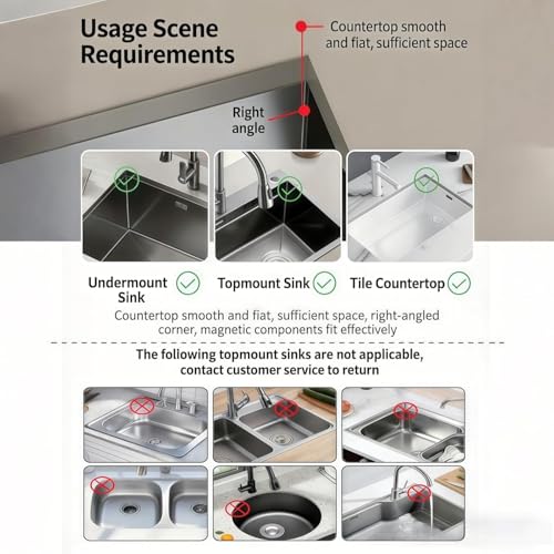 Magnetischer Dreieck Abflusskorb für Küchenspüle, Ohne Bohren, Spülbecken Ecksieb mit Drehverschluss, Multifunktionaler Abtropf- & Filterkorb für Lebensmittelreste, Obst & Schwamm, Platzsparend (A)