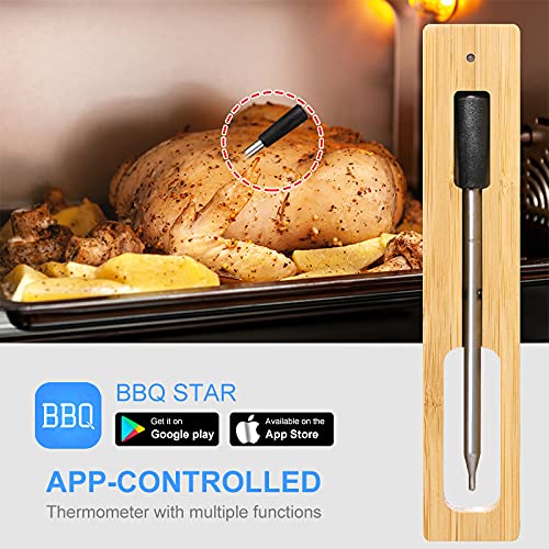 FENGCHUANG Termômetro de carne sem fio inteligente, aço inoxidável Bluetooth Wireless Thermometer di