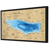 Personalized 3D Oneida Lake Wood Map - Lake Depth Map Art - 9-Layer Handcraft Nautical Decor - Rustic Wall Art for Lake House, Cabin - Gifts for 5th Anniversary, Father’s Day, Christmas, Housewarming