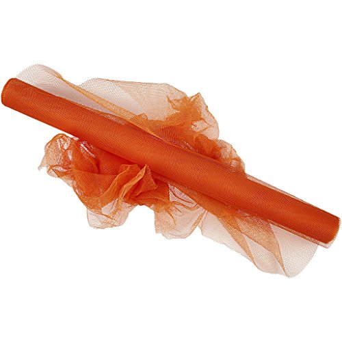 Tulle, orange, L: 50 cm, 5 m/ 1 rouleau