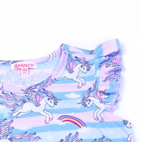 QPANCY 2-Pack Girls Nightgown Flutter Sleeves Pajamas Princess Night Dresses Cotton Sleepwear3