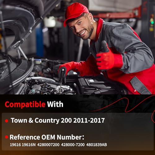 19616 New Starter Compatible con Chrysler 200 2011-2021 V6 3.6L Town Country, Dodge Journey Grand Caravan Avenger, RAM CV ProMaster 1500 2500 3500, 2014 Cherokee 3.2L 428000-7200, 4801839AB miniatura 2