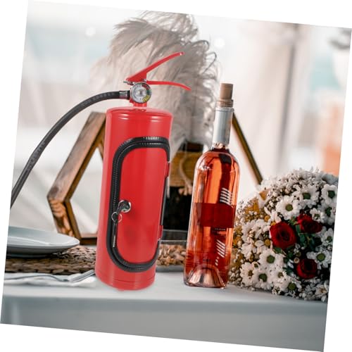 Boîte à vin extincteur rouge métal coffret bouteille design - 8