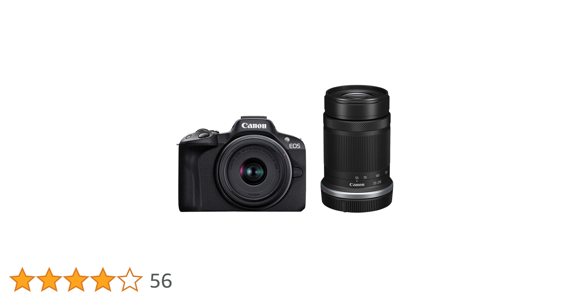 Canon ミラーレス一眼カメラ EOS R50 標準ズームレンズキット EOS R50・18-45 IS STM レンズキット ミラーレス一眼カメラ ブラック