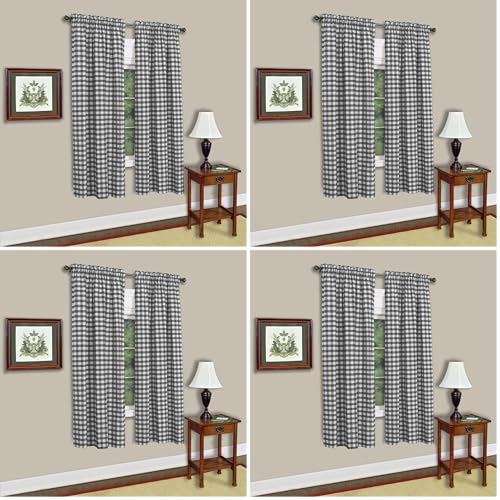 Image of Sweet Home Collection Kitchen Window Curtain Treatment Panel, 63 inch, Sage (Pack of 4)