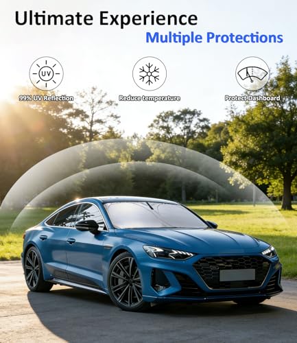 Image of Windshield Sun Shade for Audi A4 A5 & S5 RS5 2018-2025 Accessories, Car Front Window Sun Visor & Heat Shield | 240T Sunshade Protection Blocks UV Rays Keep Your Car Cooler