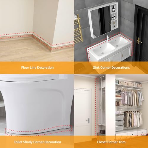 Flexible Zierleisten Selbstklebend für Decken und Wände, TPE Dreieck Zierleiste, Ideal für Küchenarbeitsplatten, Fliesenkanten und Schrankkanten, Hitzebeständig und Wasserfest (3M, 12mm*9mm, Mehrzweck