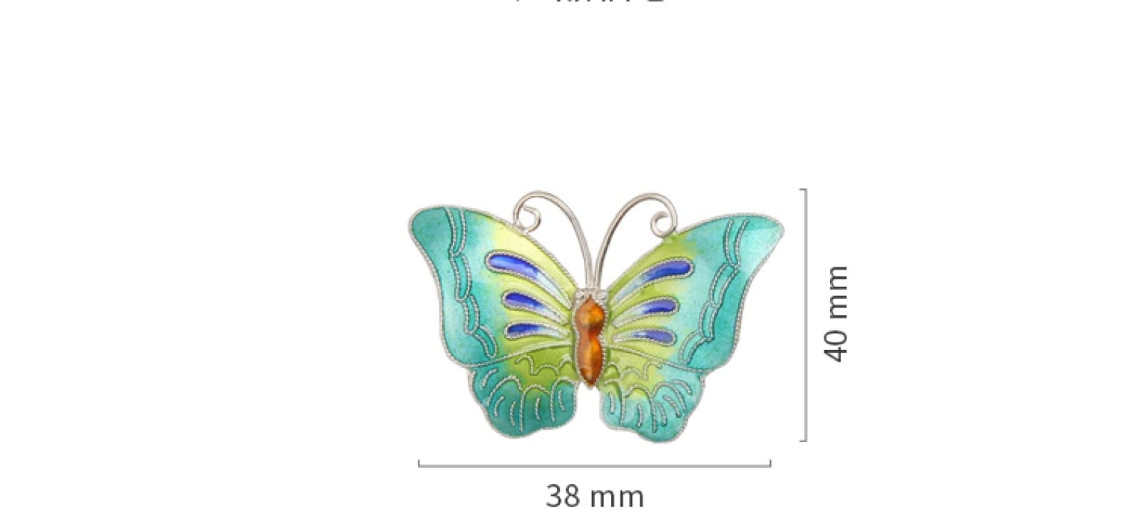CFWSHJ Pin Brosche Pin Brosche Abzeichen Brosche Anstecknadel Gold Handgefertigte Cloisonné-Emaille-Schmetterlingsbrosche Weibliches einfaches Temperament All-Match-Retro-Ethno-Stil-Corsage, Grüne